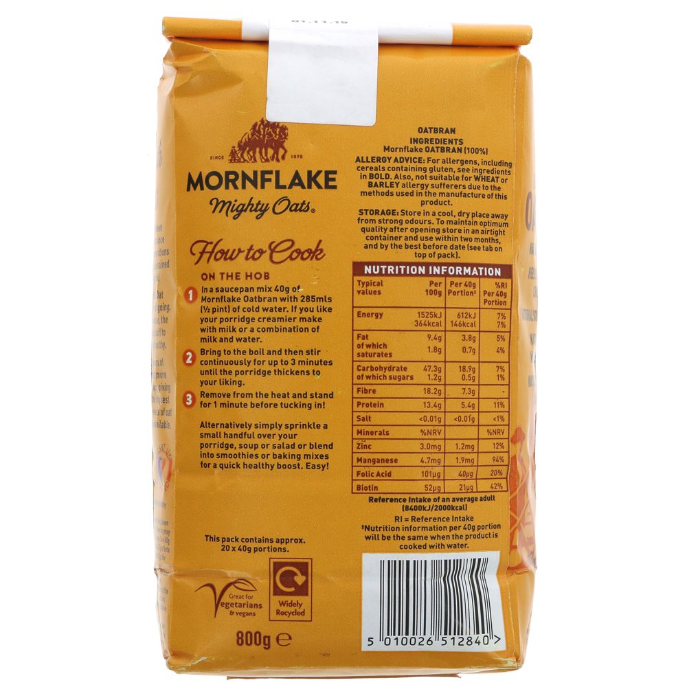 Mornflake Original Oatbran 800g