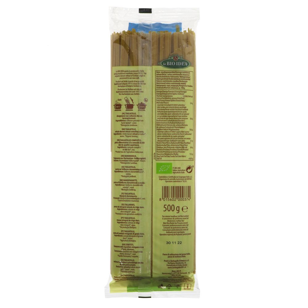 La Bio Idea Organic Whole Wheat Tagliatelle 500g