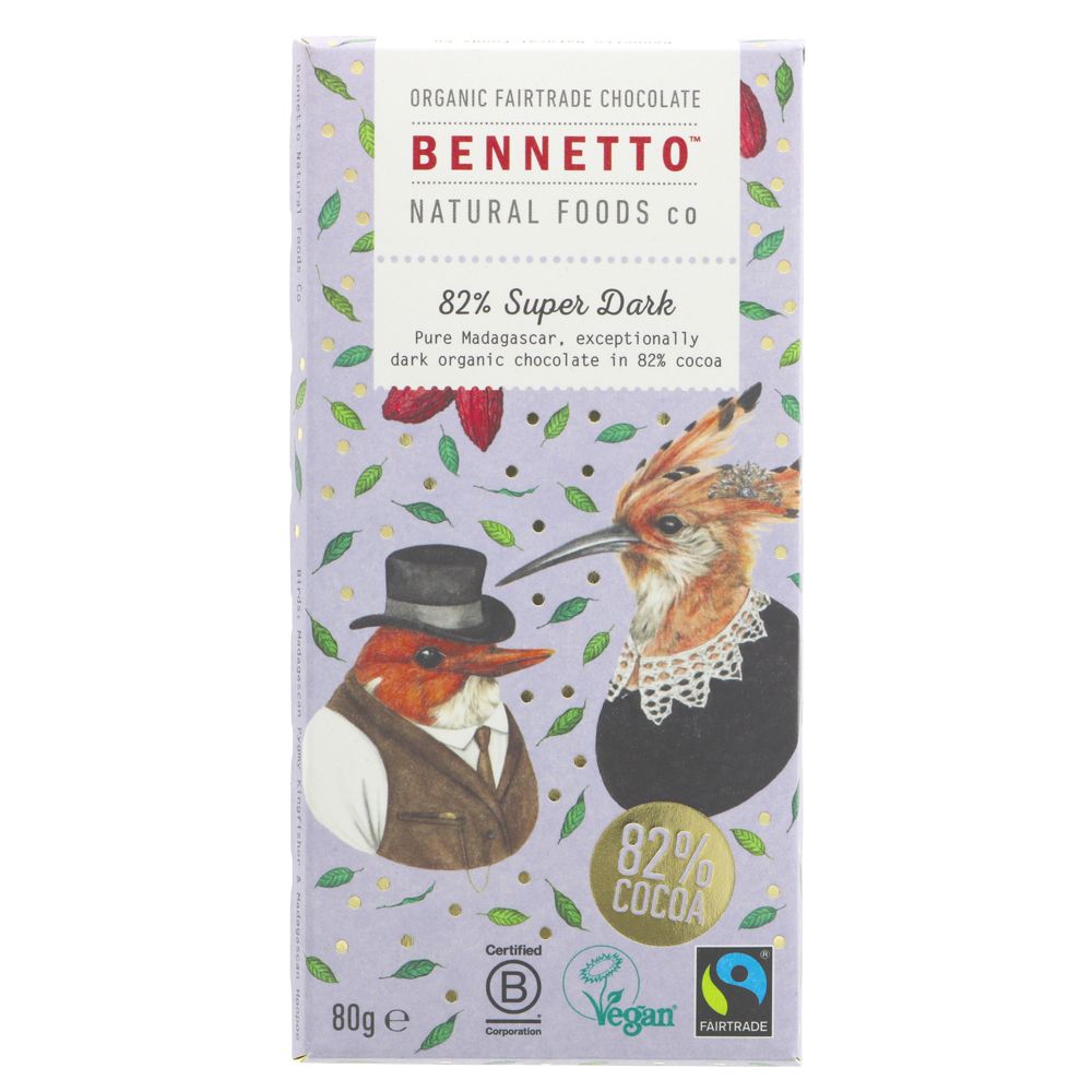 Bennetto 82% Super Dark Chocolate 80g