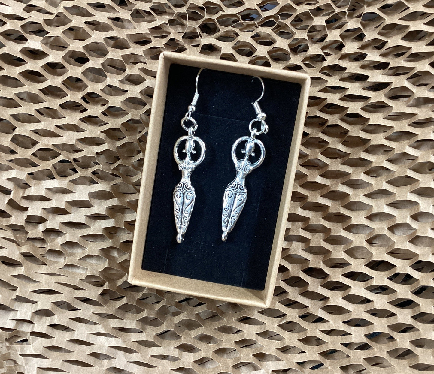 Maria Silmon - The Conscious Jeweller - Goddess Earrings (Silver Plated in Gift Box)