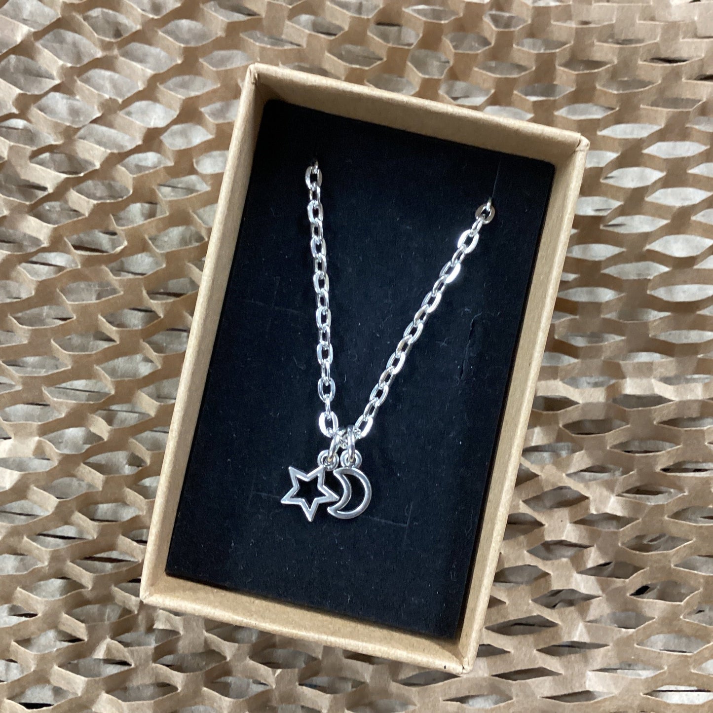 Maria Silmon - Conscious Jeweller - Crescent Moon and Star Pendant in Gift Box