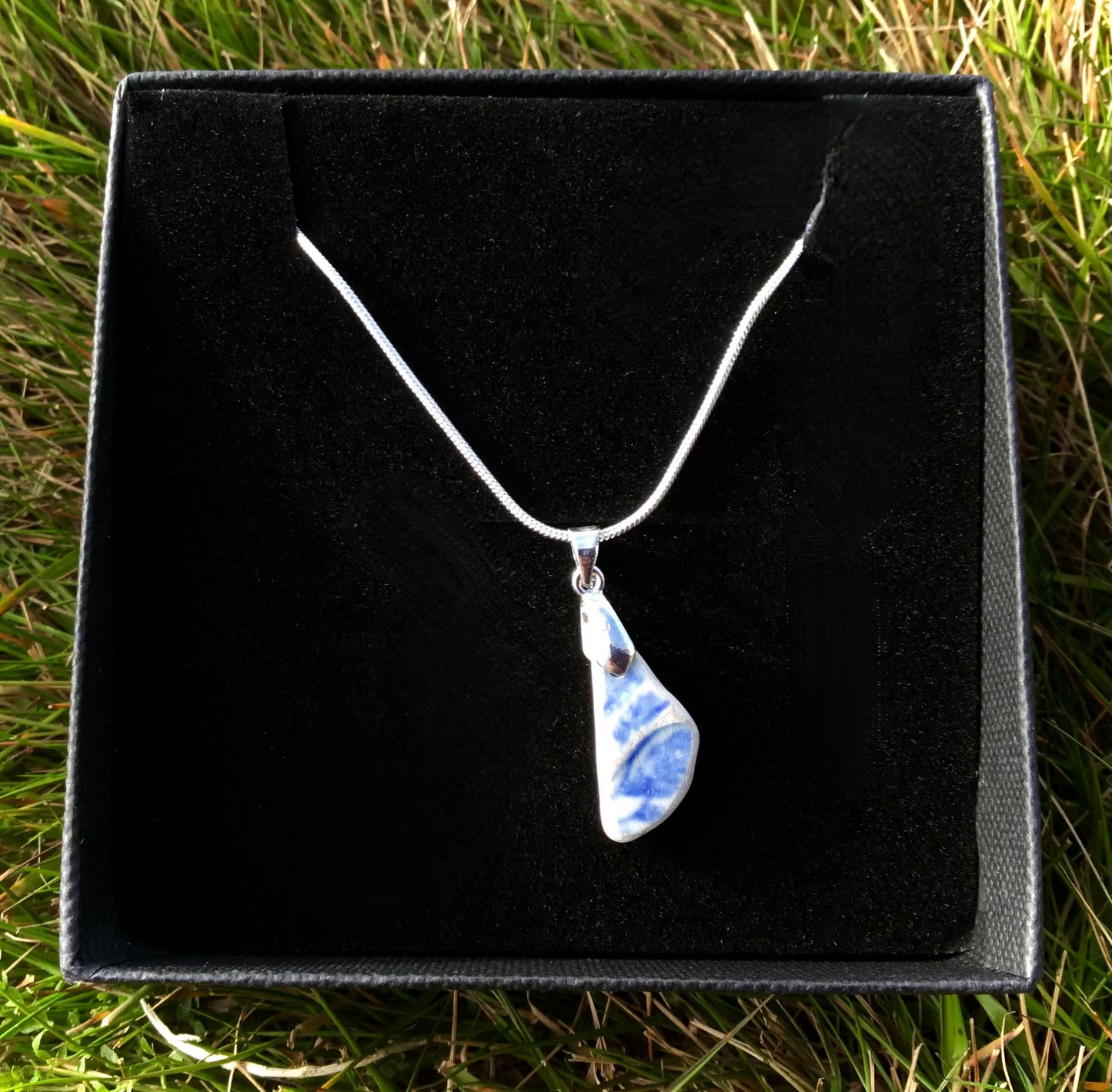Sterling Silver Sea Glass & Sea Pottery Necklaces by Maria Silmon The Conscious Jeweller