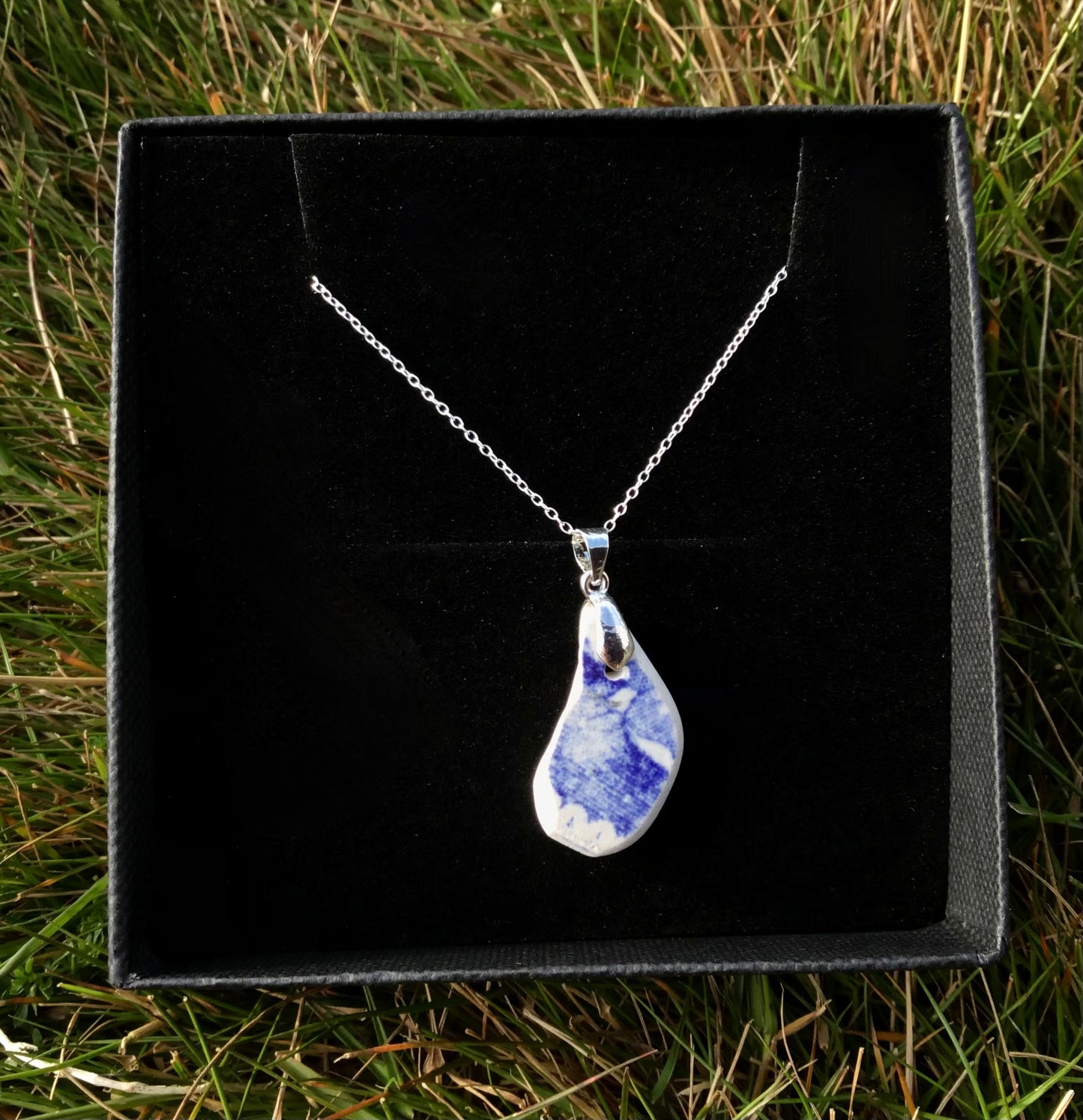 Sterling Silver Sea Glass & Sea Pottery Necklaces by Maria Silmon The Conscious Jeweller