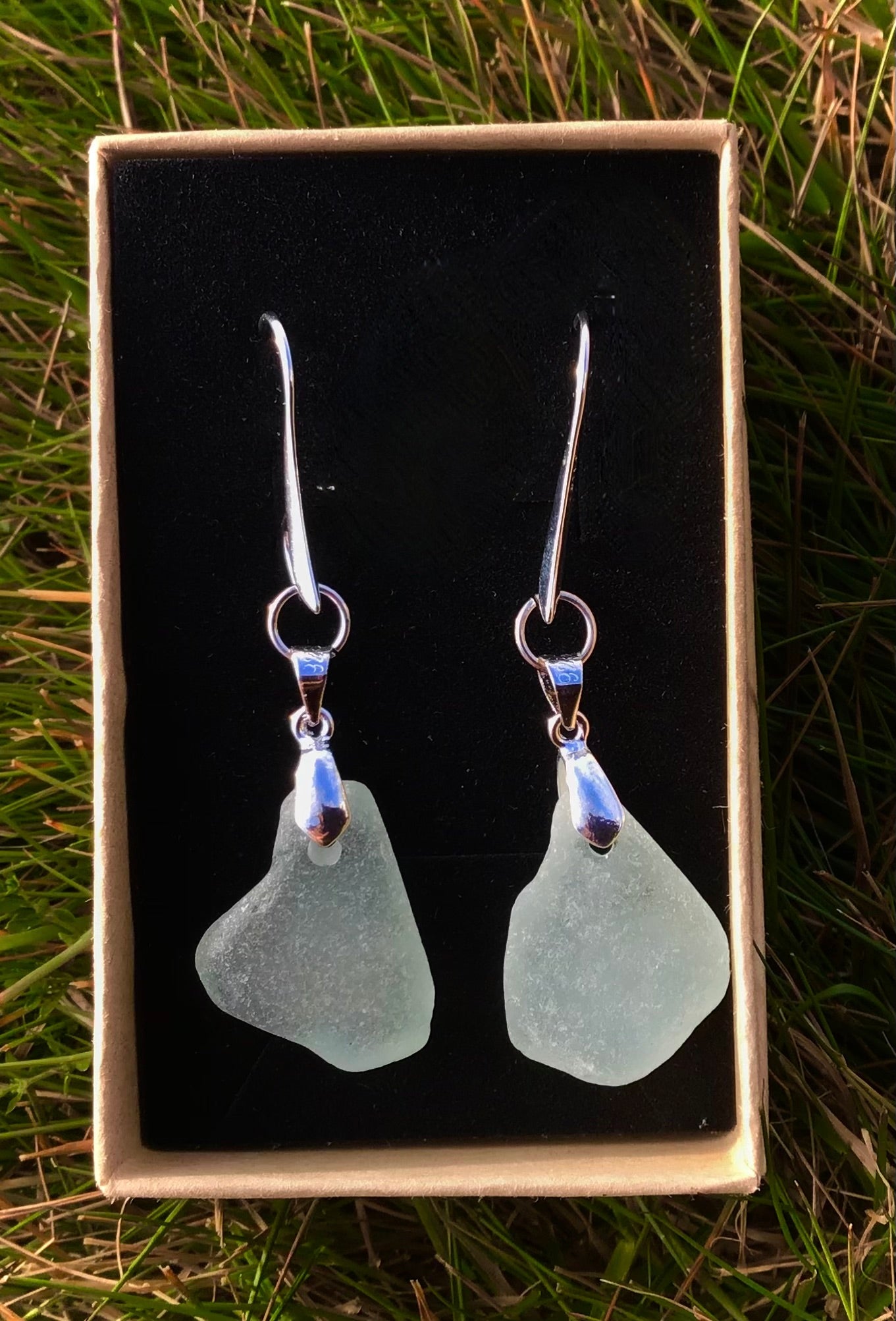 Sterling Silver Sea Glass Earrings  by Maria Silmon The Conscious Jeweller