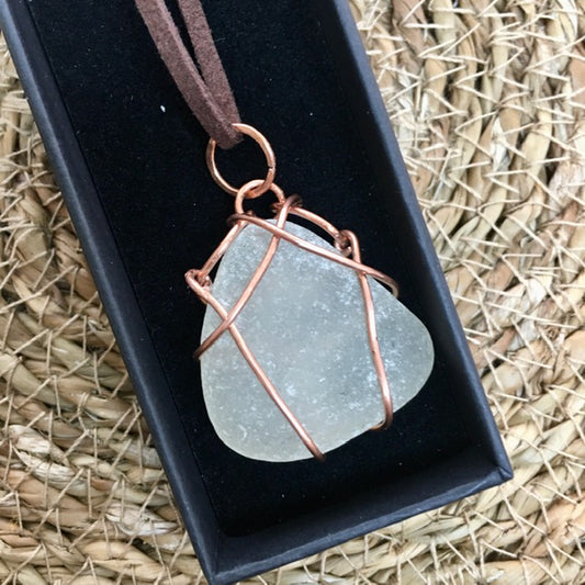 Maria Silmon - The Conscious Jeweller - Whitby Seaglass on Cord - Pendant 1