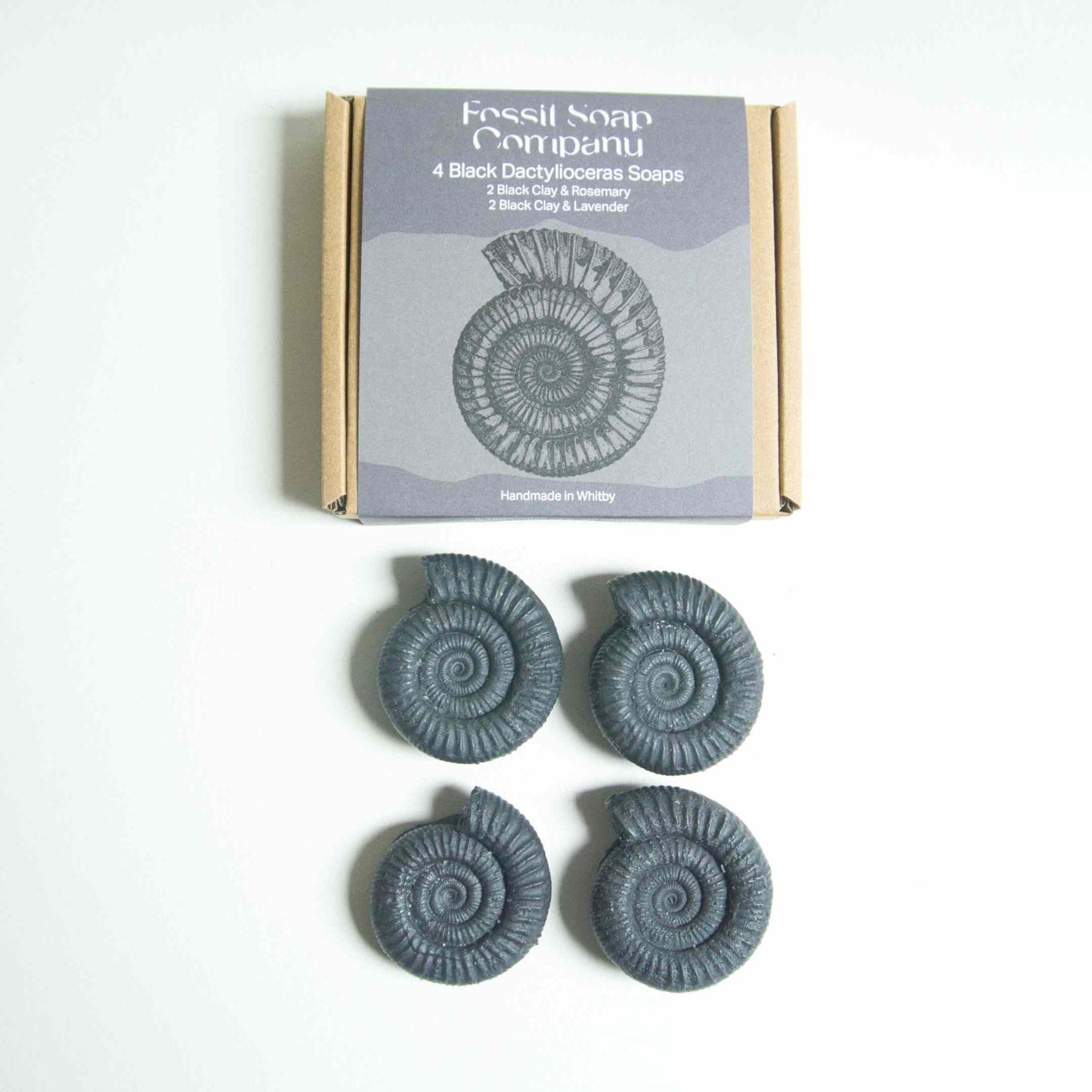 4 Black Dactylioceras Soaps - Fossil Soap Company