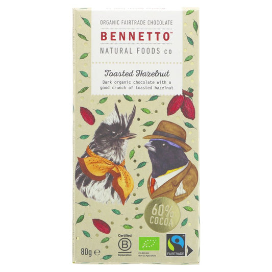 Bennetto Dark Chocolate with Roasted Hazelnuts 80g