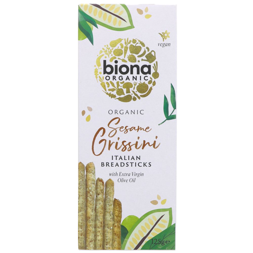 Biona Sesame Grissini Italian Breadsticks 125g