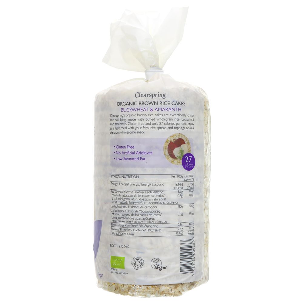 Clearspring Organic GF Rice Cakes - Buckwheat & Amaranth