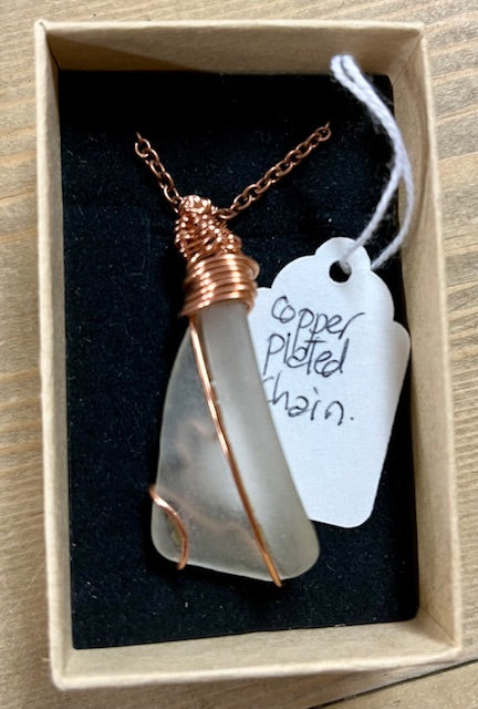 Whitby Sea Glass and Copper Necklace by Maria Silmon The Conscious Jeweller