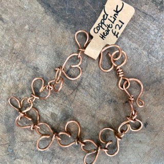 Maria Silmon Copper Heart Link Bracelet (Small)