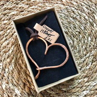 Maria Silmon Copper Heart Pendant (on cord)