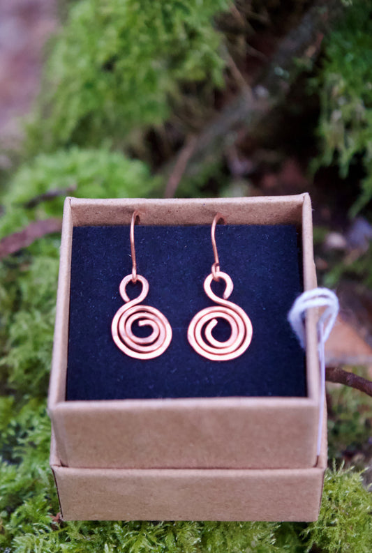 Maria Silmon - The Conscious Jeweller - Copper 3 Spiral Earrings