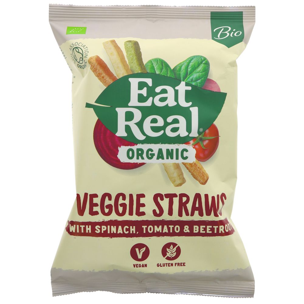 Eat Real Veggie Straws with Spinach, Tomato & Beetroot 100g