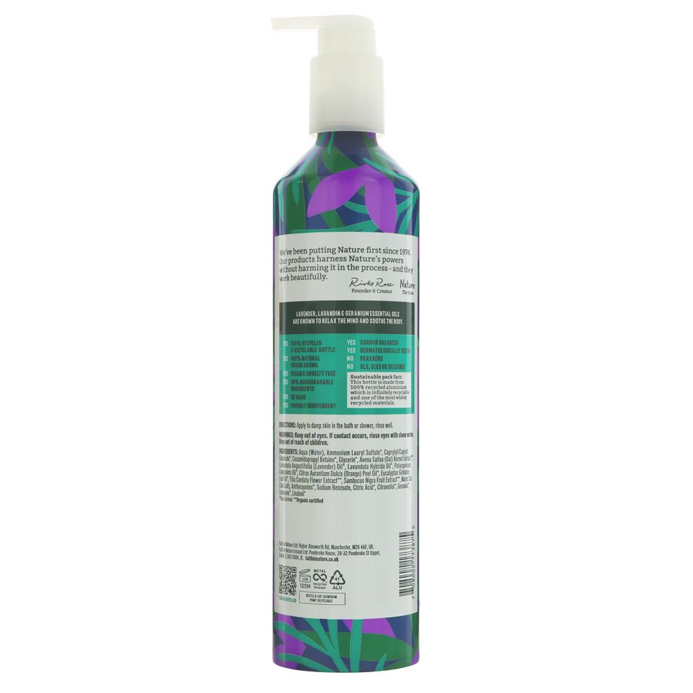 Faith in Nature Body Wash - Lavender & Geranium - 500ml - Aluminium Bottle
