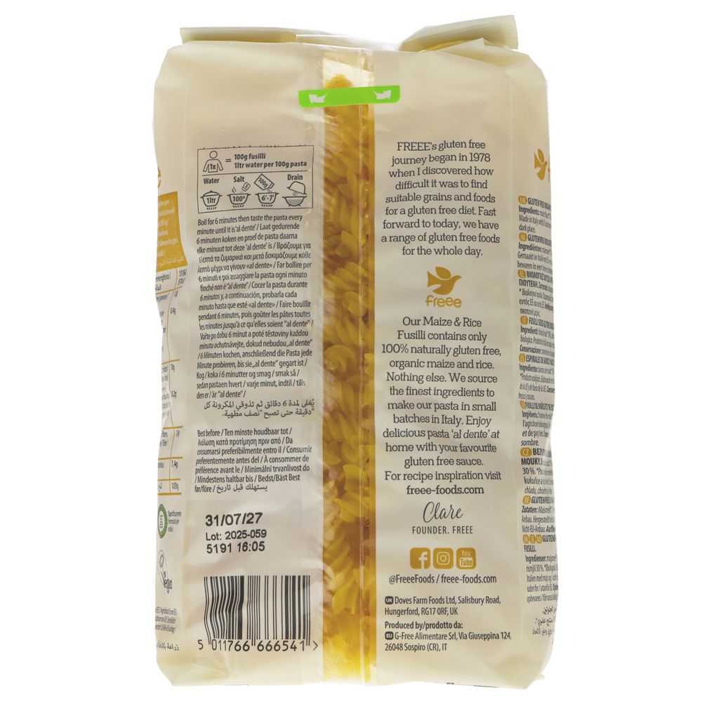 Freee Organic Fusilli No 89