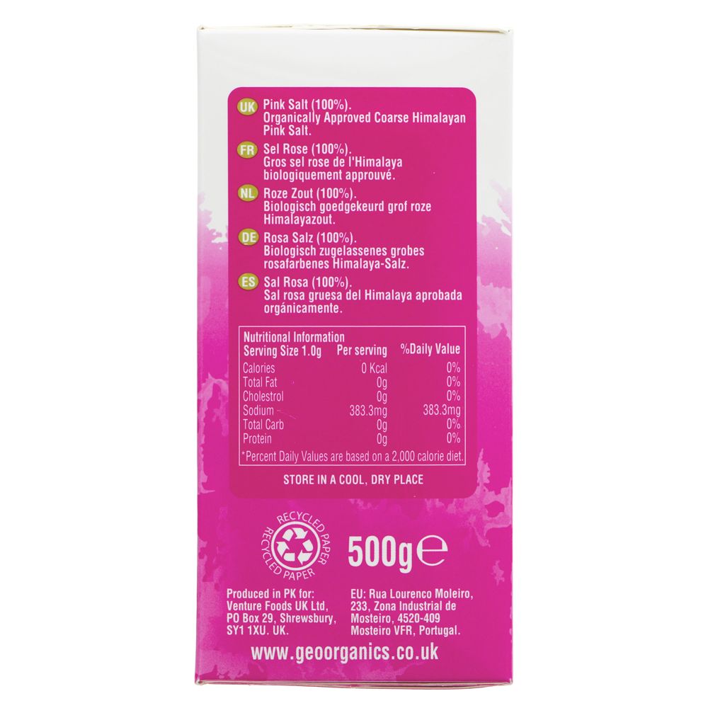 Geo Organics -Himalayan Pink Salt - Course- 500g