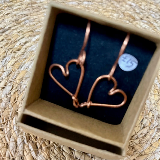 Maria Silmon - Copper Heart Earrings