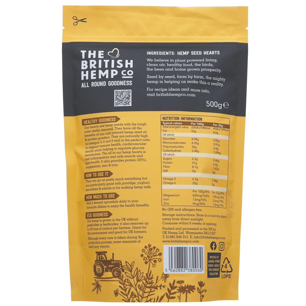 Hemp Seed Hearts - The British Hemp Co. 500g