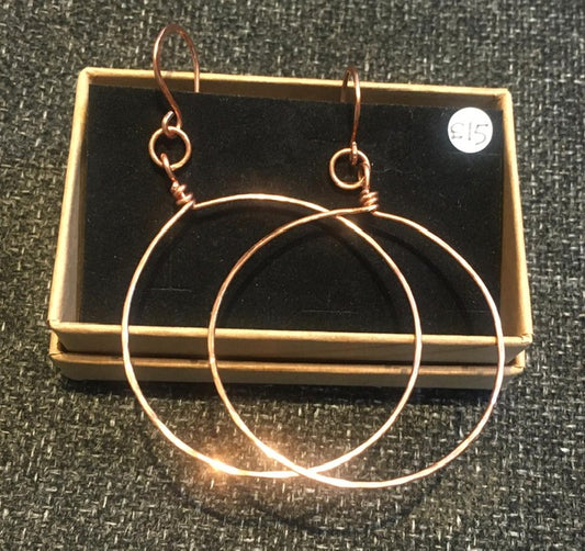 Large Copper Hoop/Circle Earrings - Maria Silmon