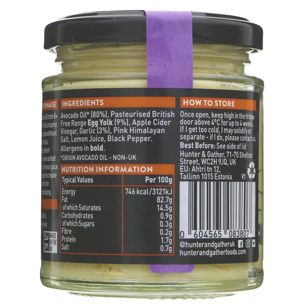 Hunter & Gather Garlic Mayo - 100% Avocado Oil