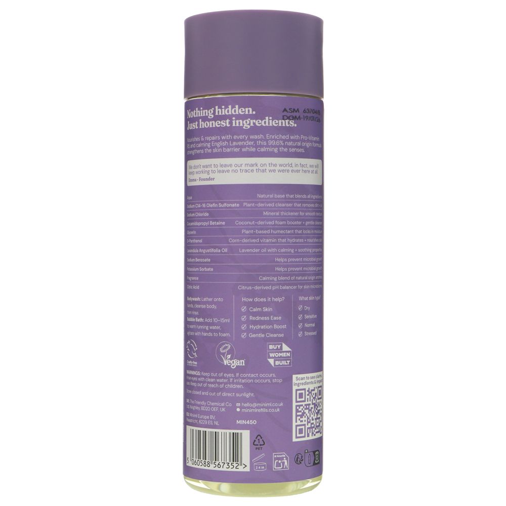Miniml Lavender Body Wash & Bubble Bath 400ml