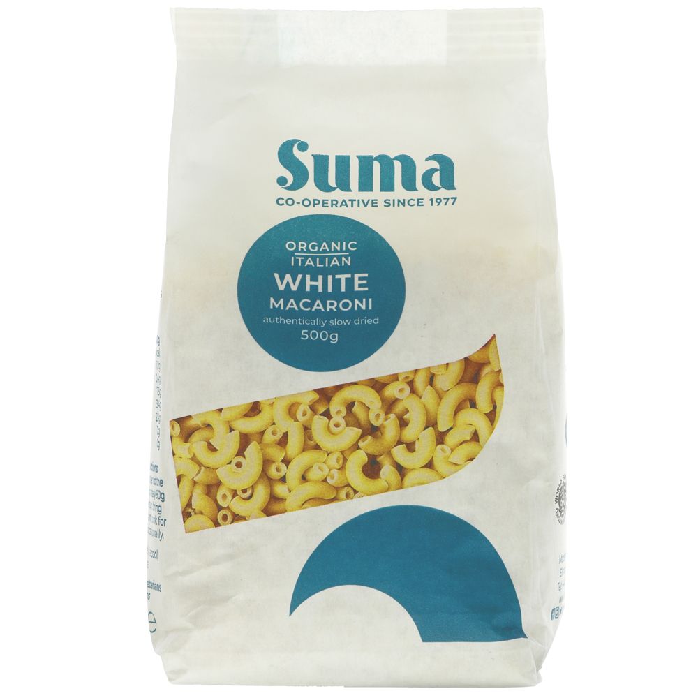 Suma Organic White Macaroni 500g (Paper Packaging)