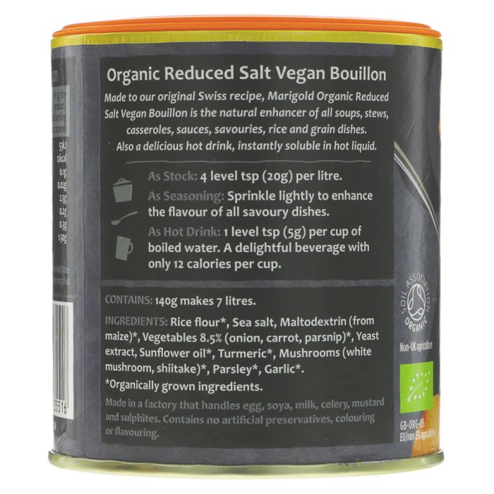 Marigold Organic Bouillon Reduced Salt 140g