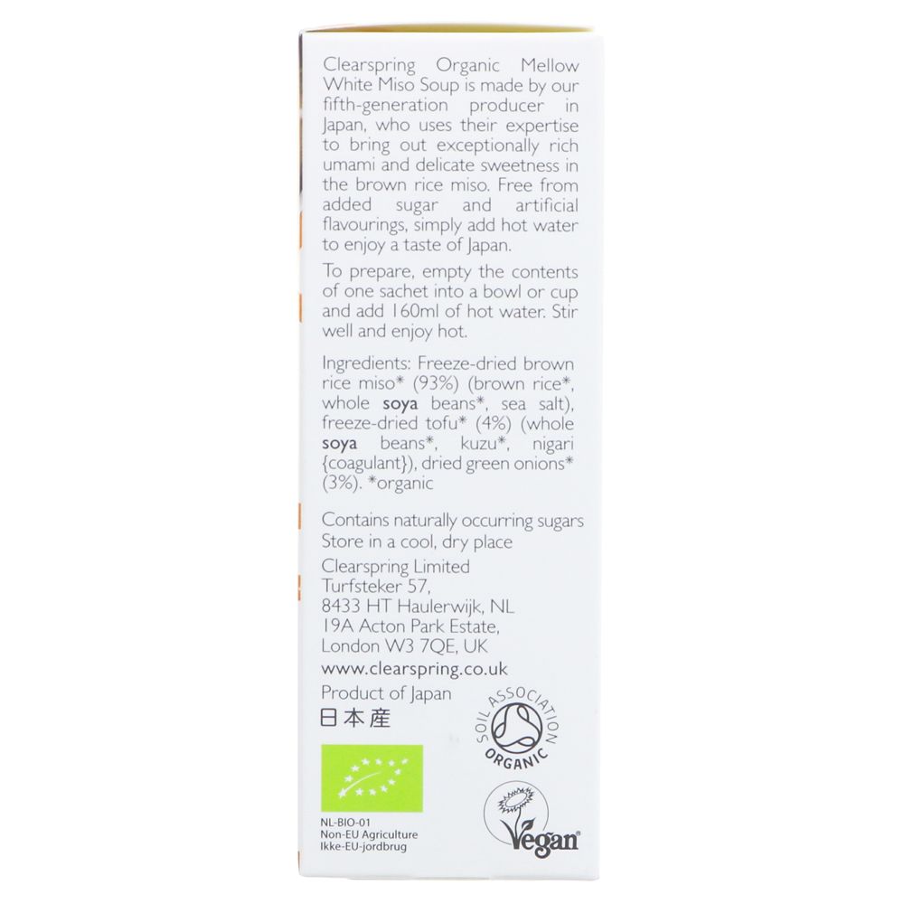 Clearspring  Mellow White Instant Miso Soup (x4 sachets)