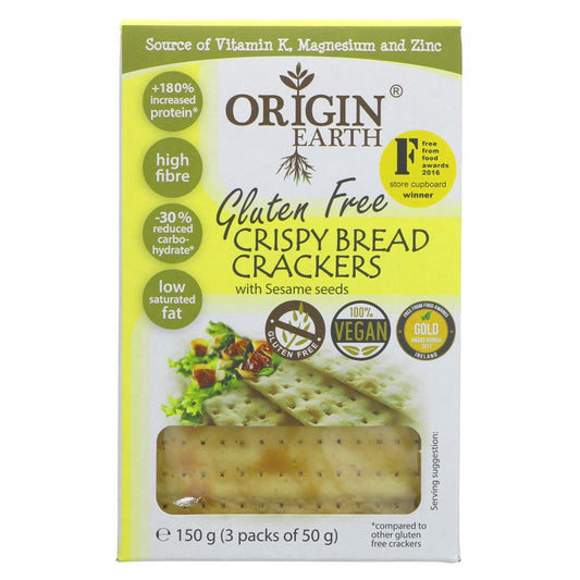 Origin Earth GF Crispy Bread Crackers - Sesame Seeds