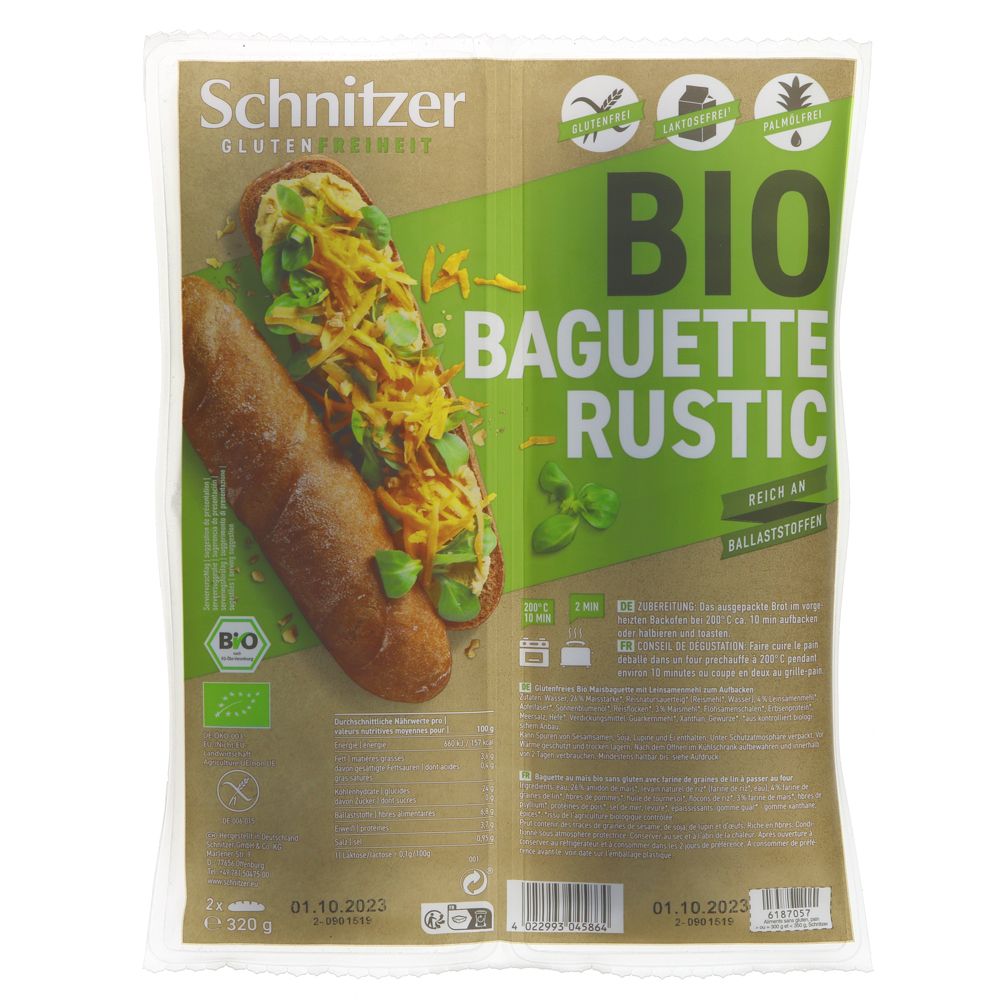 Schnitzer Gluten Free Bio Baguette Rustic