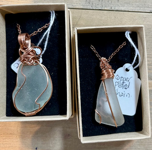 Whitby Sea Glass and Copper Necklace by Maria Silmon The Conscious Jeweller