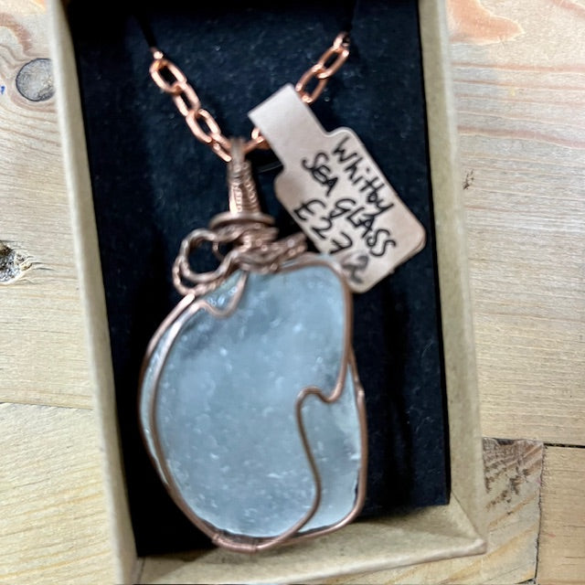 Maria Silmon - The Conscious Jeweller - Whitby Sea glass on Copper chain - Pendant 2