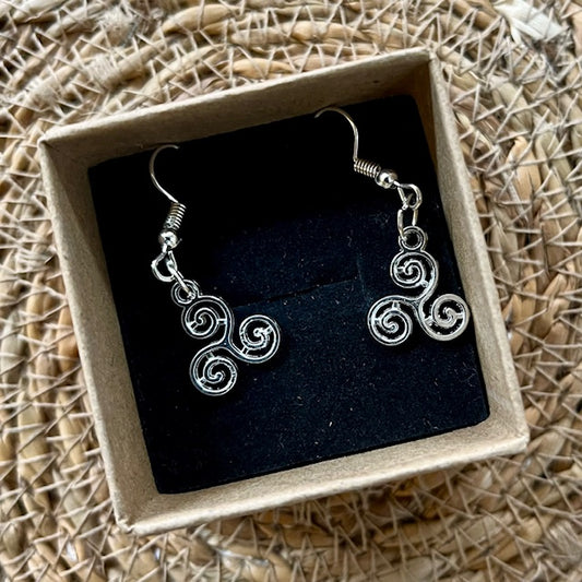 Maria Silmon - The Conscious Jeweller - Tri Spiral Earrings in Box (Silver Plated)