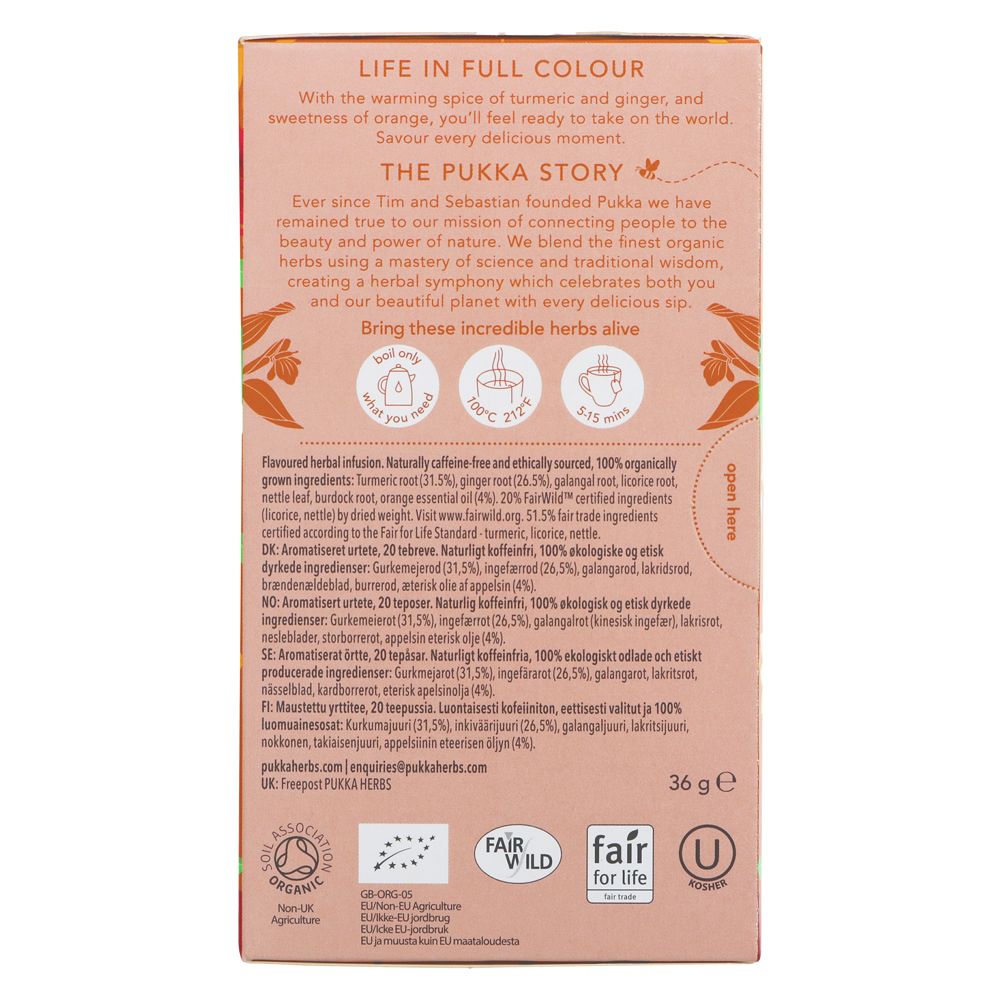 Pukka Turmeric Ginger & Orange Tea (20 bags)