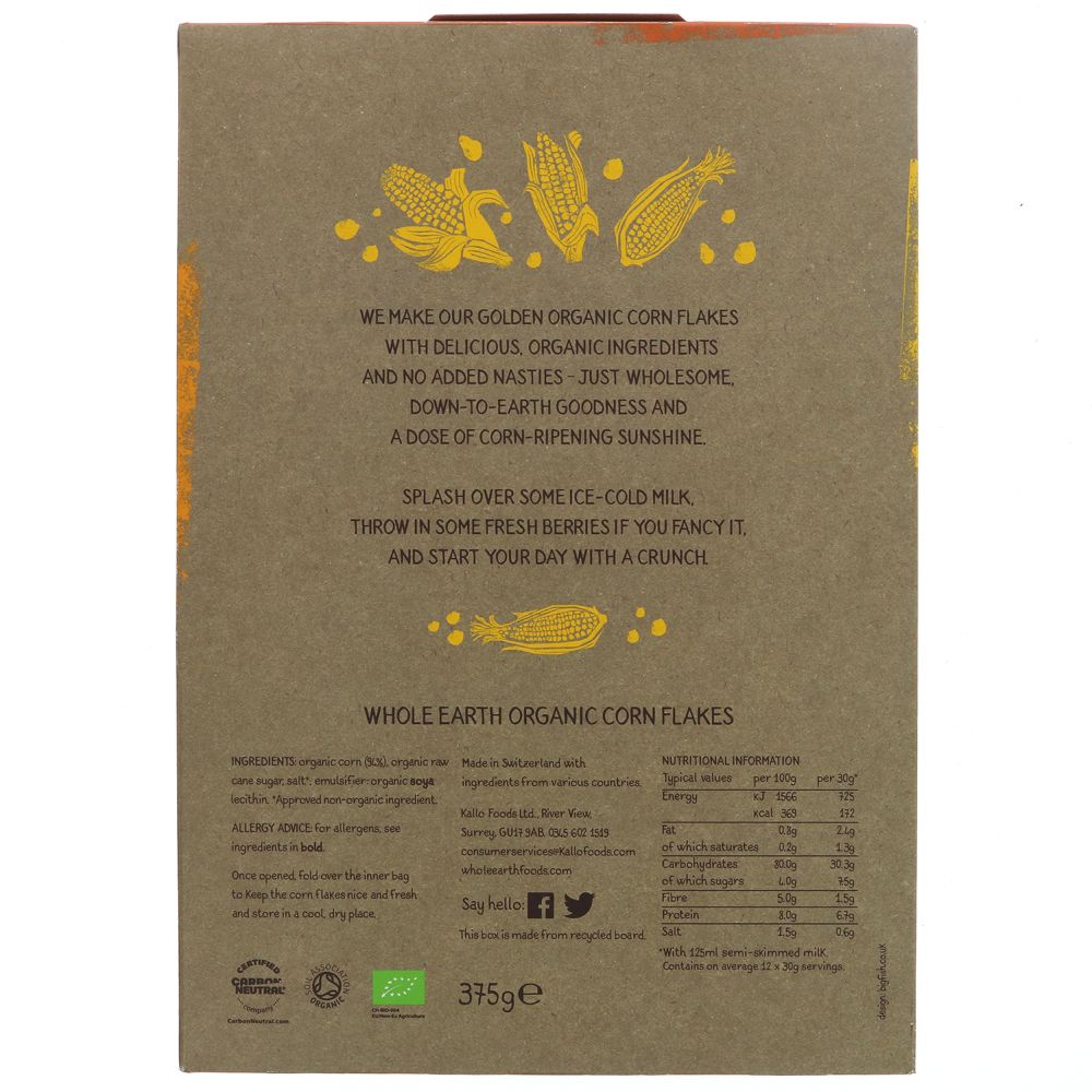 Whole Earth Golden Organic Cornflakes