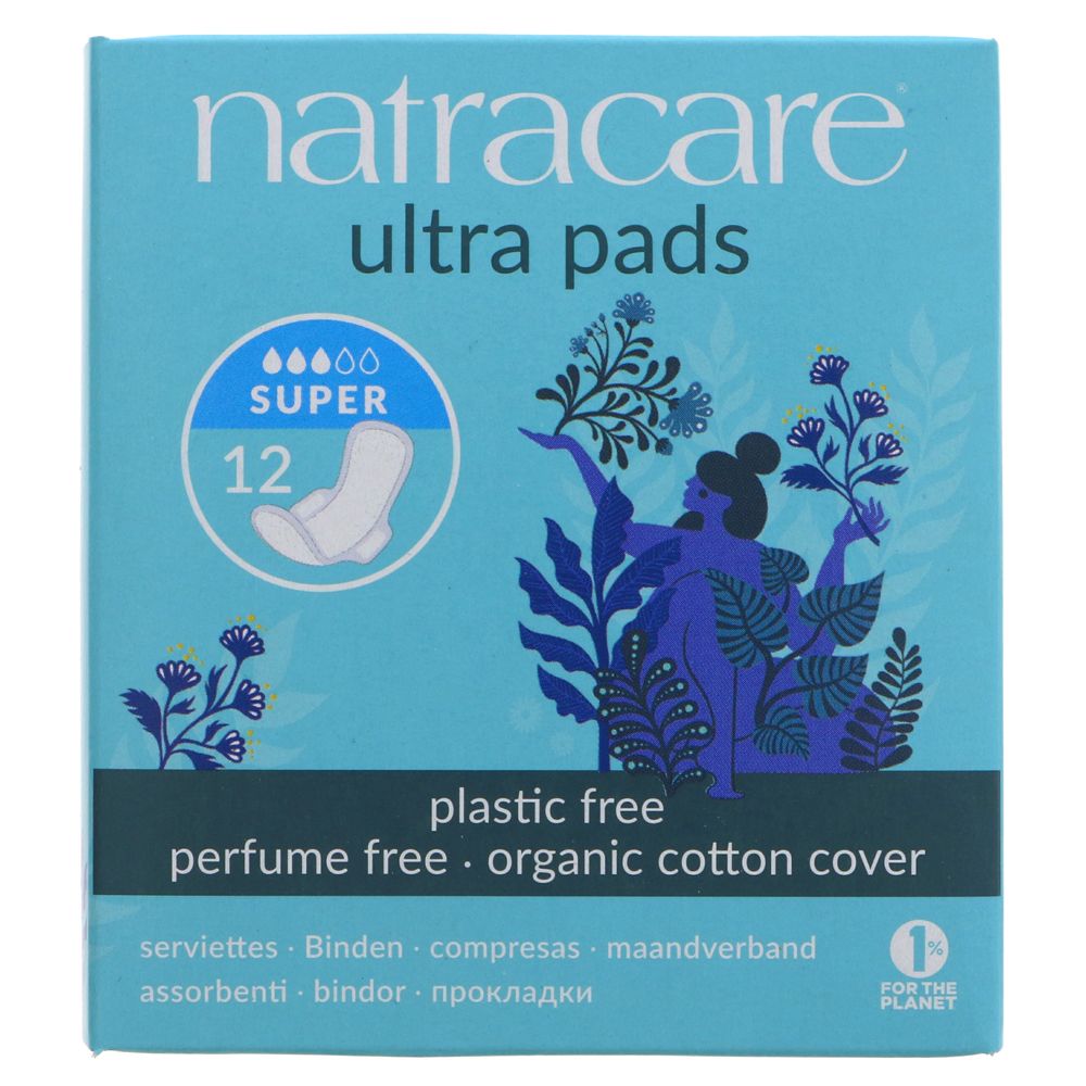 Natracare Ultra Super with Wings Sanitary Pads x12