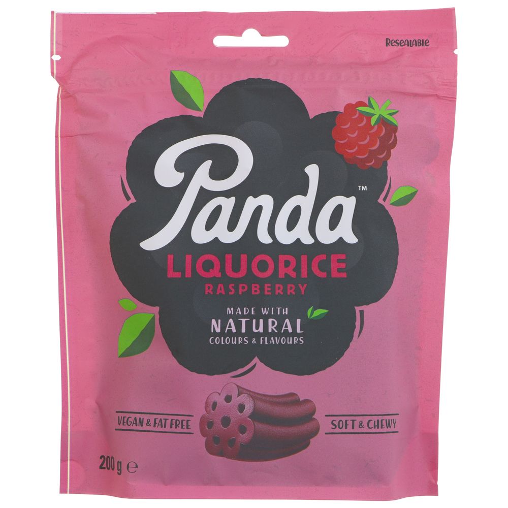 Panda Raspberry Liquorice 200g