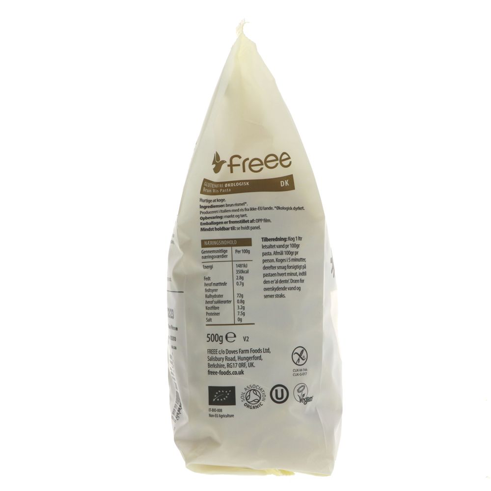 Freee Brown Rice Penne Pasta 500g (Organic, GF & Vegan)