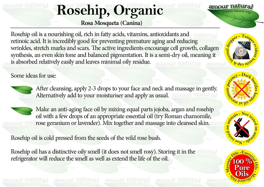 Amour Natural Organic Rosehip Oil 50ml